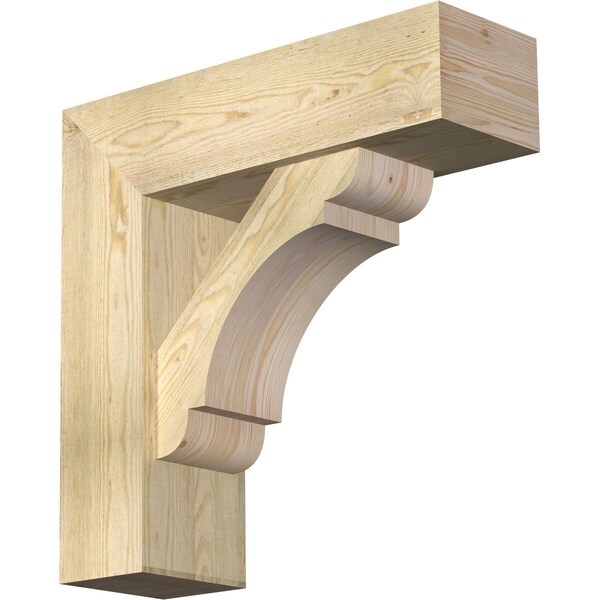 Ekena Millwork Olympic Block Rough Sawn Bracket w/ Offset Brace, Douglas Fir, 8"W x 26"D x 26"H BKT0806X26X26OLY05RDF - main